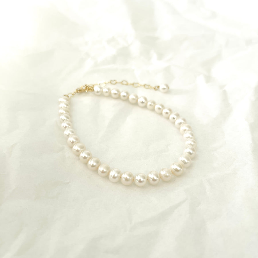 Fresh water pearl bracelet with  14k gold plated