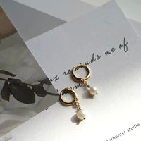 Fresh Water Pearl Huggie Earrings
