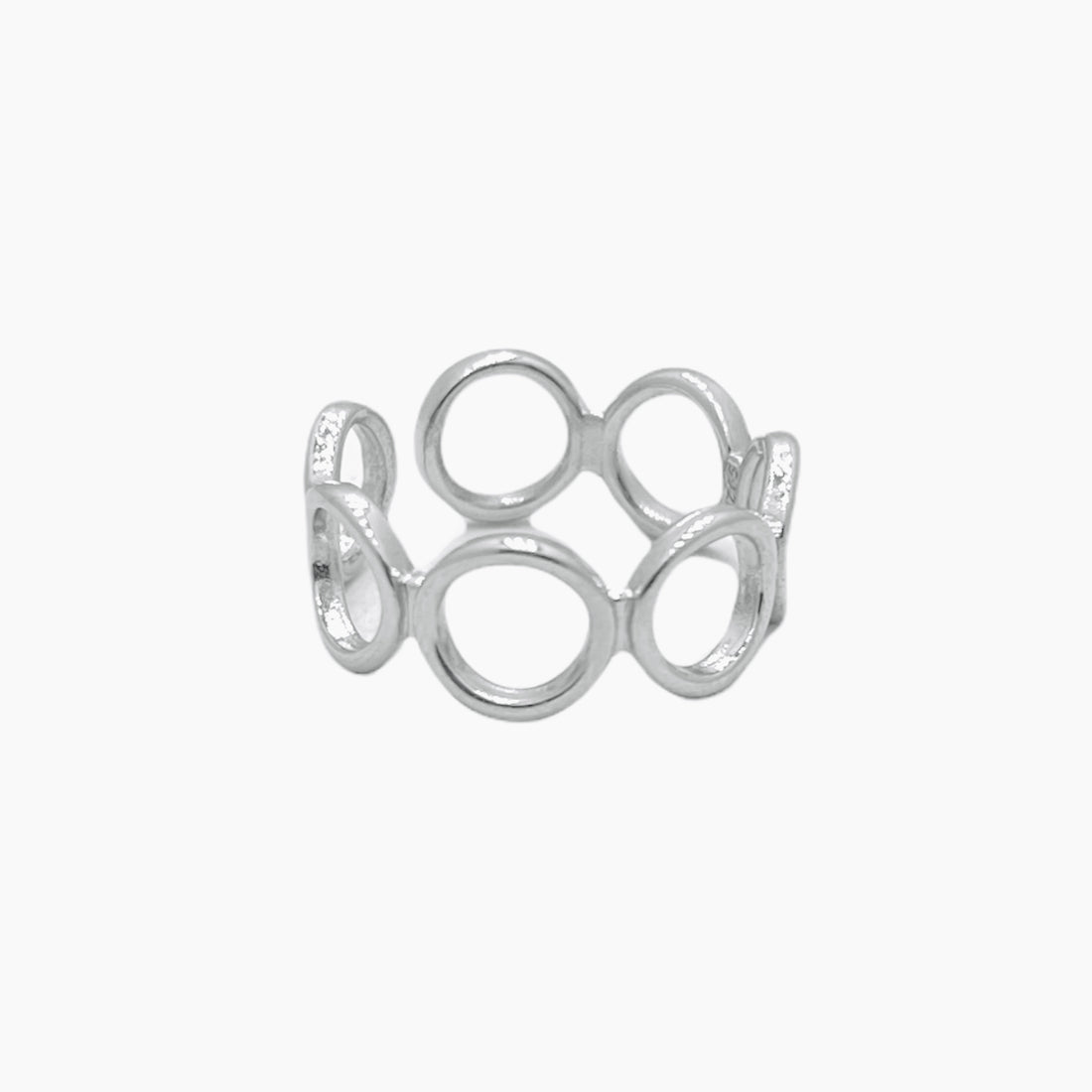 S925 sterling silver ring with circular relief