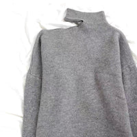 Grey cut out oversize jersey