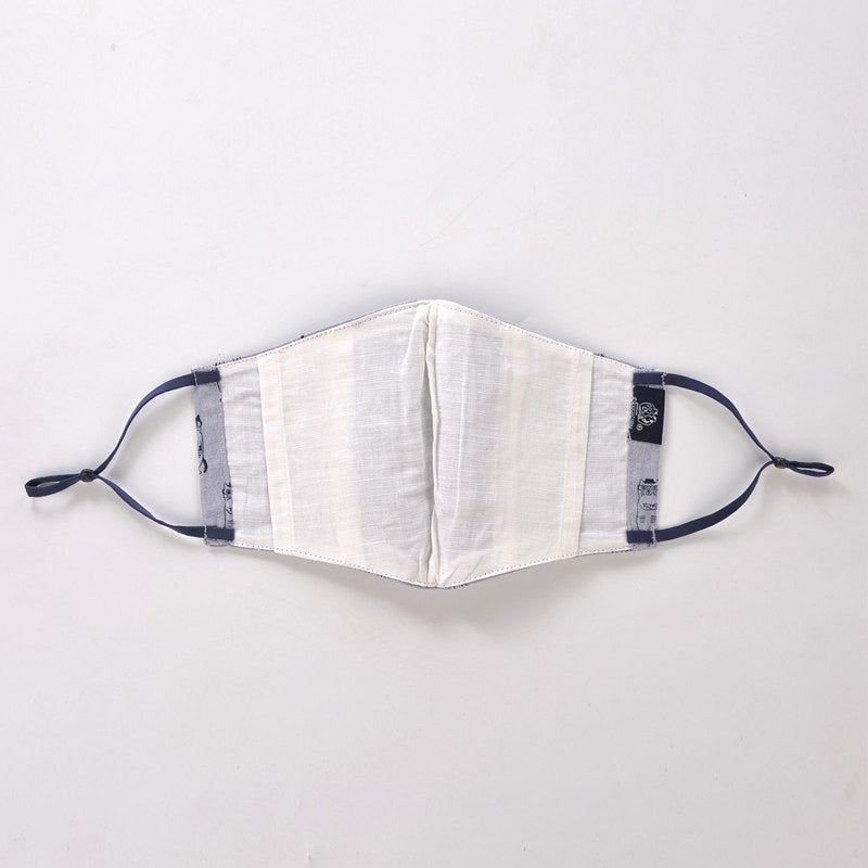 3 layers cotton linen mask with glasses cat graphic