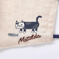 3 layers cotton linen mask with "matilda" the cat