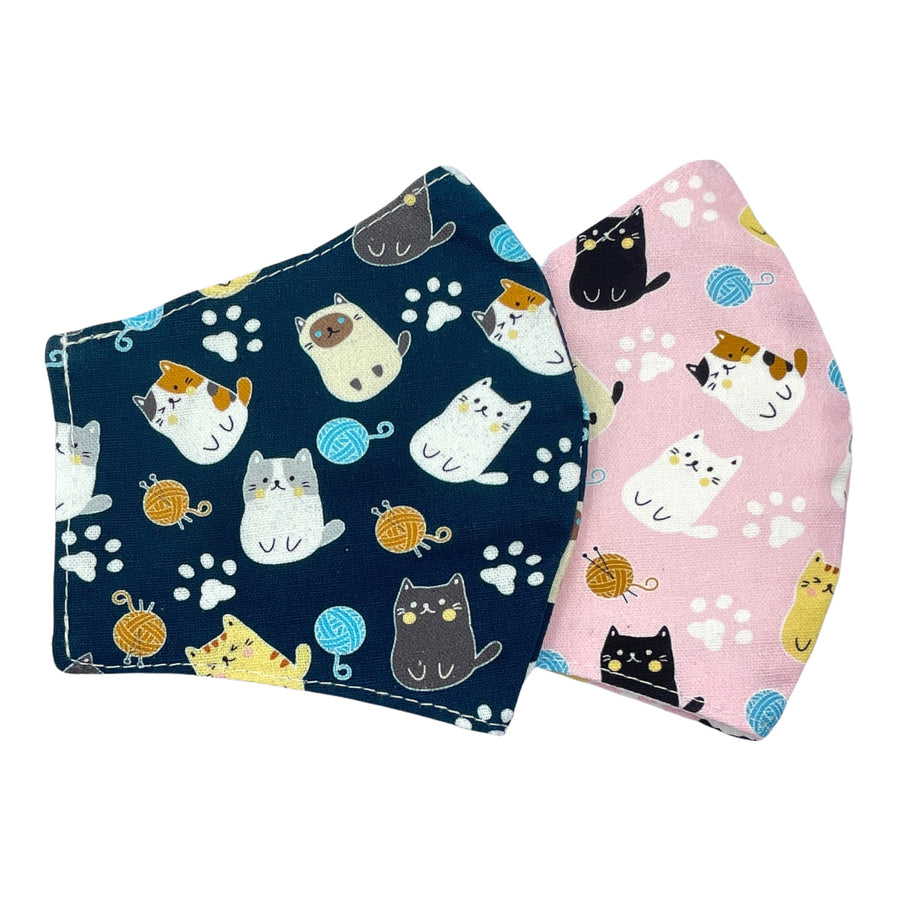 3 layers cotton mask with cat graphic
