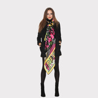 "CHILI - the trademark" multi-coloured oversized silk scarf