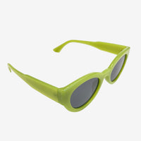 oversized slim cat eye sunglasses in lime green
