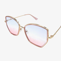 hexagonal frame sunglasses with ombre lens