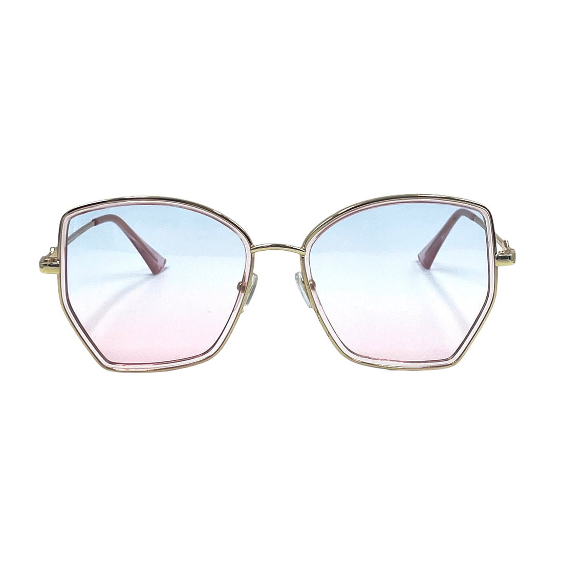 hexagonal frame sunglasses with ombre lens