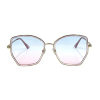 hexagonal frame sunglasses with ombre lens