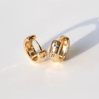 Star Crystal Gold-Plated Hoop Earrings – 4 Colours