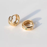 Star Crystal Gold-Plated Hoop Earrings – 4 Colours