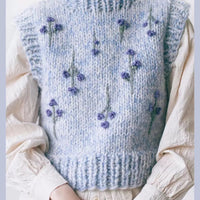 Cute purple embroidered floral vest