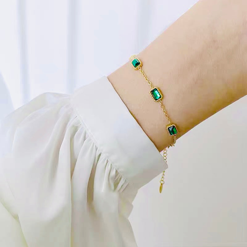 Green zircon bracelet