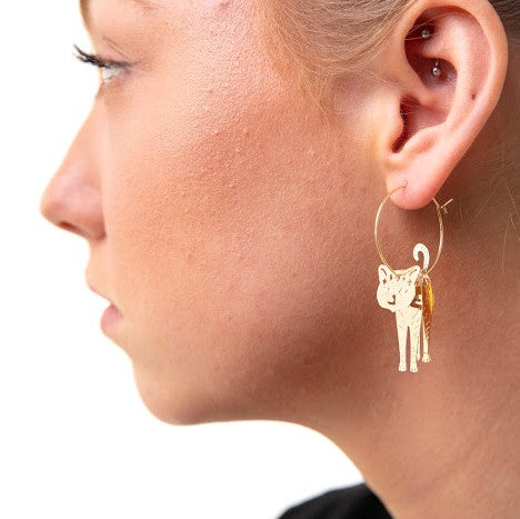 Cat Hoop Earrings