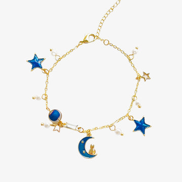 Cosmic cat charm bracelet