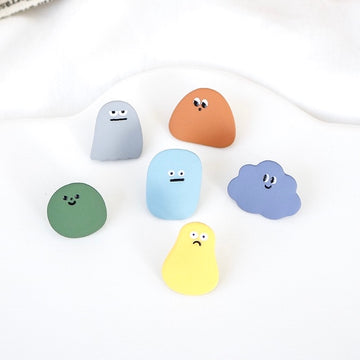 Small Funky Face Stud Earring