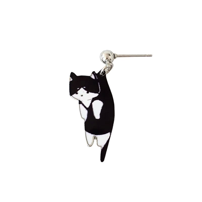 Hanging Cat Earrings- Silver / Gold