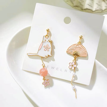 Blossom, Cat & Fan Earrings