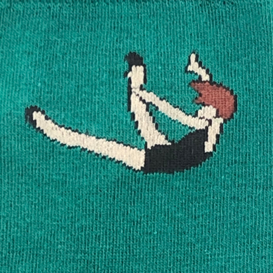 Green Socks with funky high jump  Gymnastic graphic