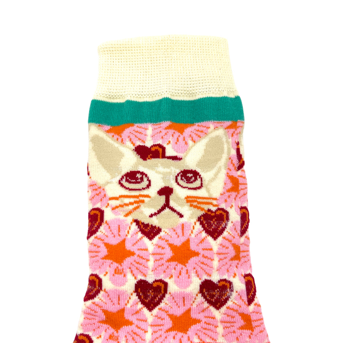 retro cat socks - pink