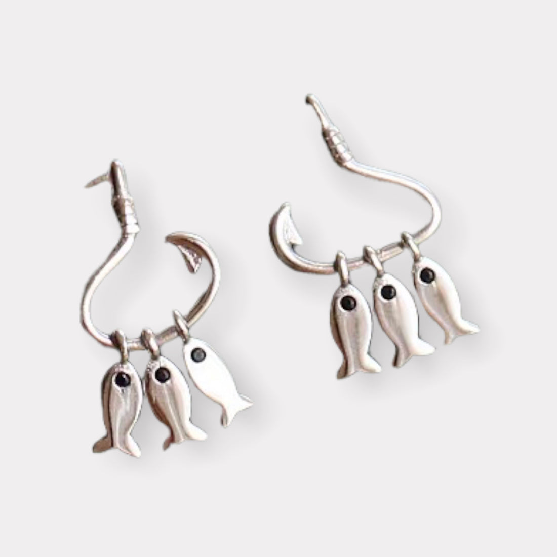 Unique 3 little fish Dangle charms on hook earrings – Chili fashion & art  gallery