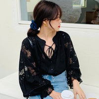 Lace button up shirt