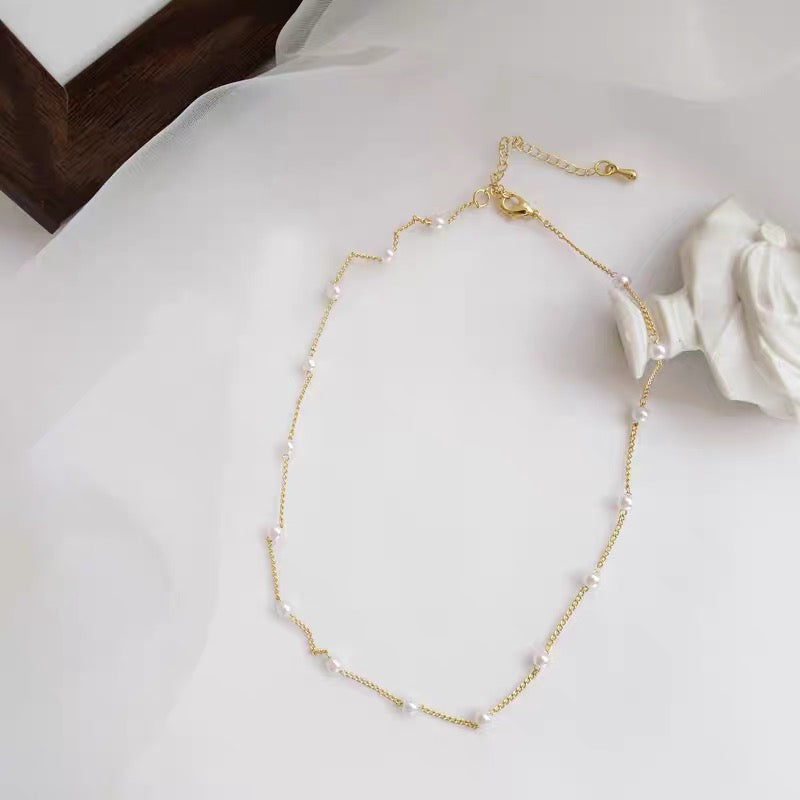 Beaded pearl necklace