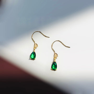 Green Droplet Earrings