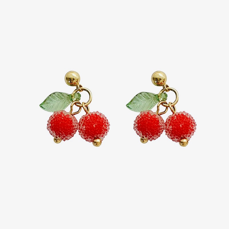 Sugared Cherry Earrings