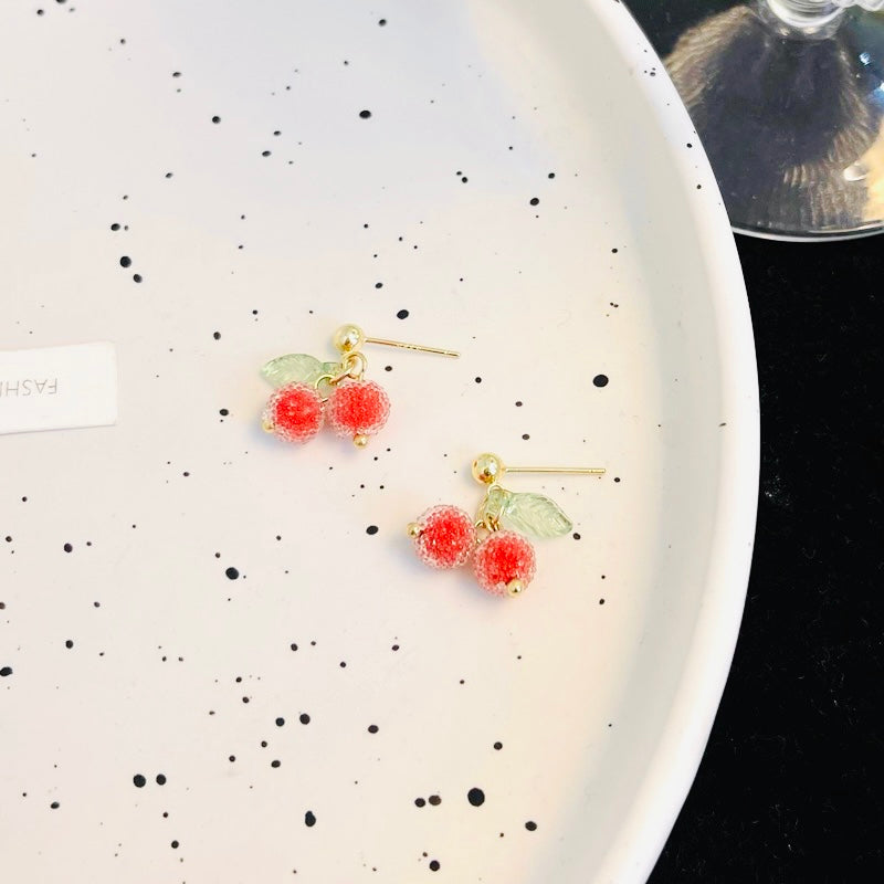 Sugared Cherry Earrings