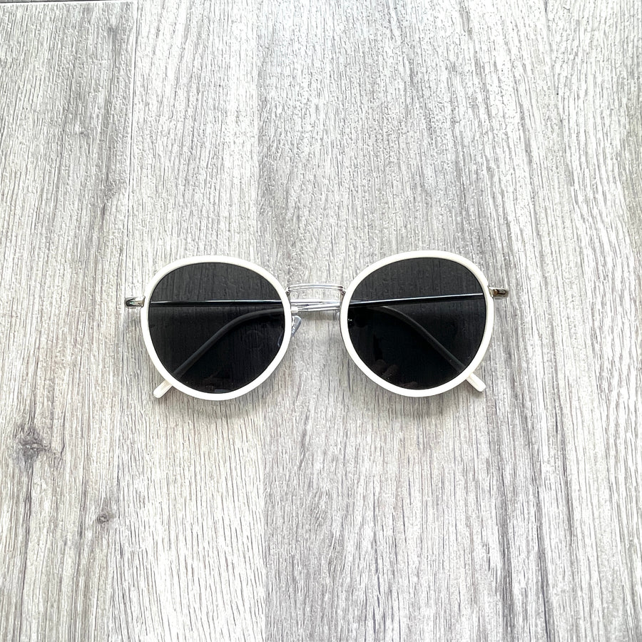 aviator black & white sunglasses